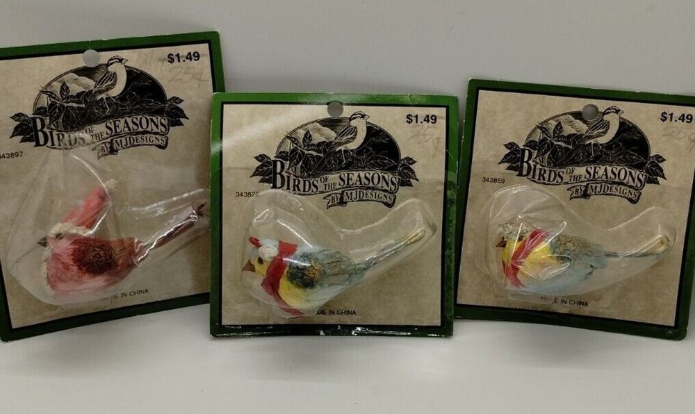 Birds of the Season by MJ Designs Paper Mache